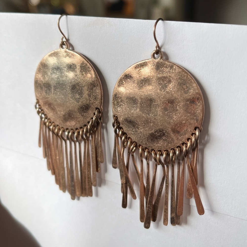 rose gold dangle earrings
